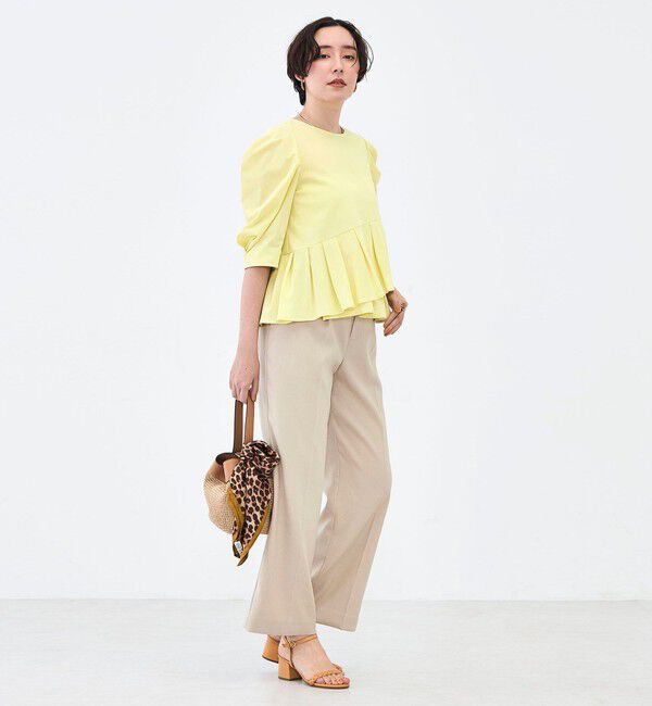 NOLLEY'S「ウォッシャブルハイスペック麻調愛されセミワイドパンツ」|その他|