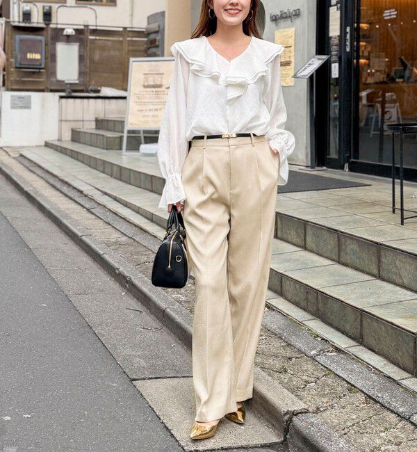 NOLLEY'S「ウォッシャブルハイスペック麻調愛されセミワイドパンツ」|その他|