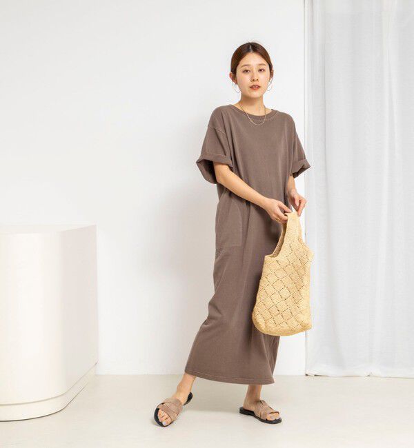 NOLLEY'S「ウォッシャブルピグメント加工カットソーマキシ丈ワンピース」|ワンピース|