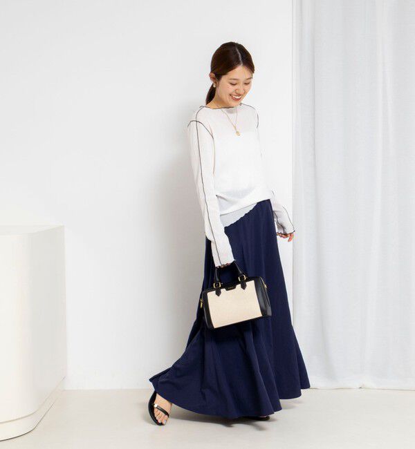 NOLLEY'S「ウォッシャブルドライテレコメロー配色プルオーバー」|Tシャツ・カットソー|