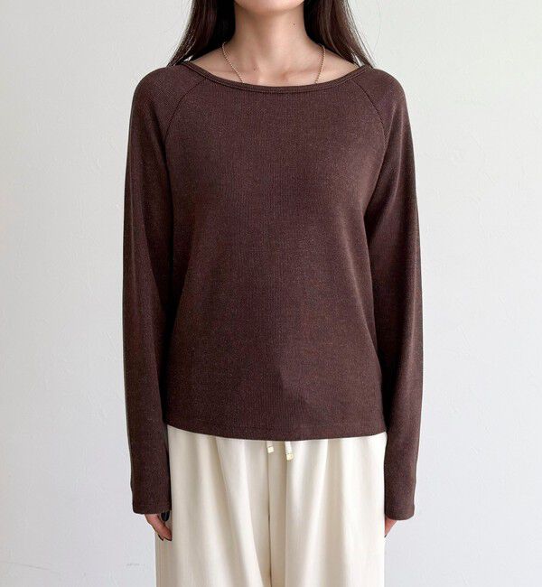 fredy emue「ラメテレコボートネックプルオーバー」|Tシャツ・カットソー|