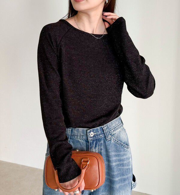 fredy emue「ラメテレコボートネックプルオーバー」|Tシャツ・カットソー|