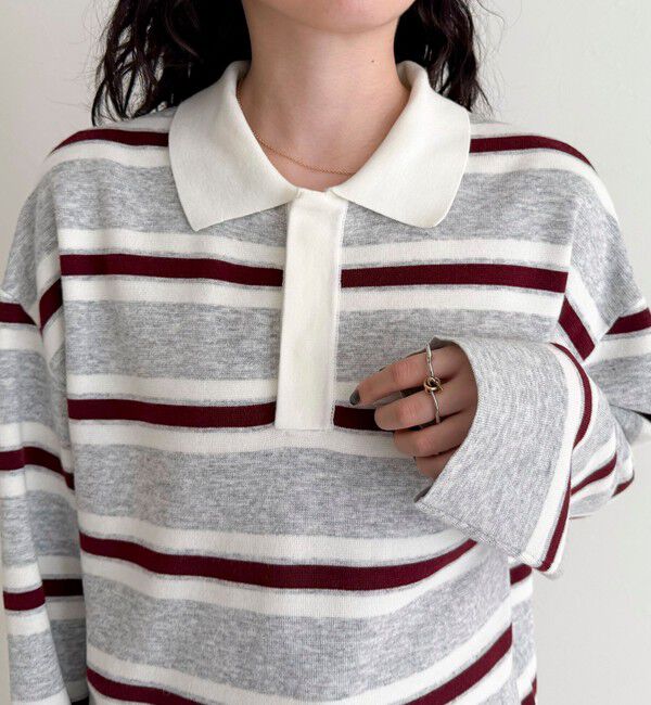 fredy emue「ラガーボーダーニットプルオーバー」|ニット・セーター|