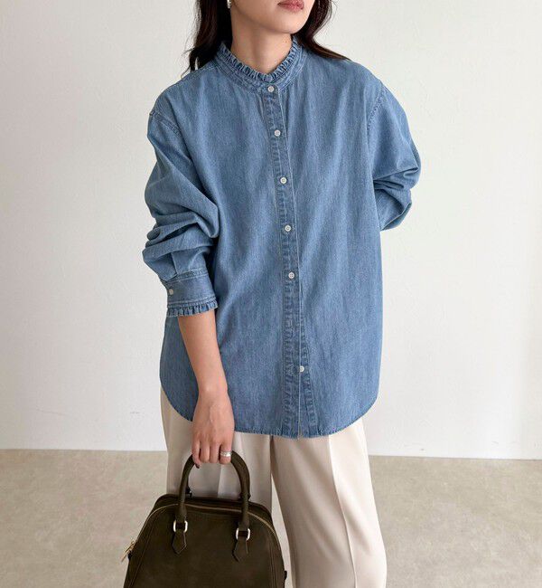 fredy emue「バンドカラーフリルシャツ」|シャツ・ブラウス|