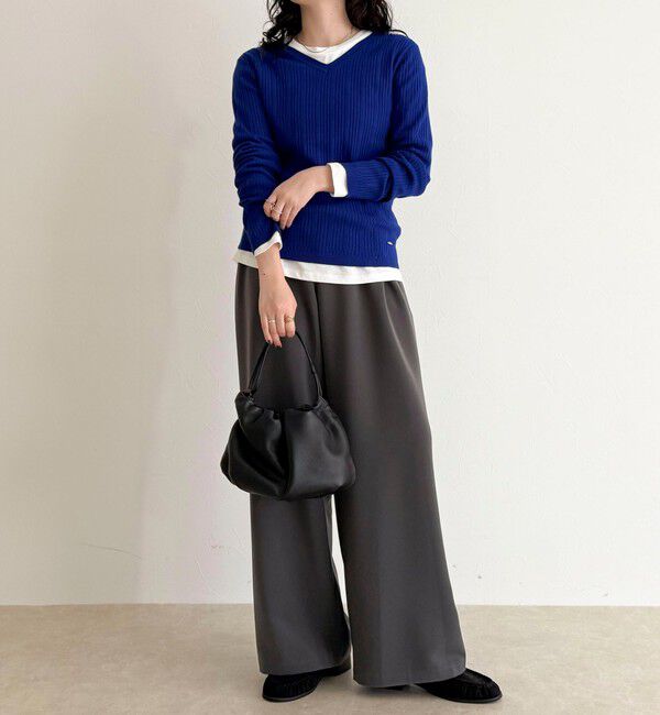 fredy emue「ちびVネックリブニットプルオーバー」|ニット・セーター|