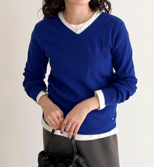 fredy emue「ちびVネックリブニットプルオーバー」|ニット・セーター|