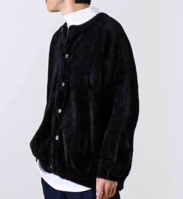 GLOSTER「モヘヤライク シャギークルーネックカーディガン」|カーディガン|