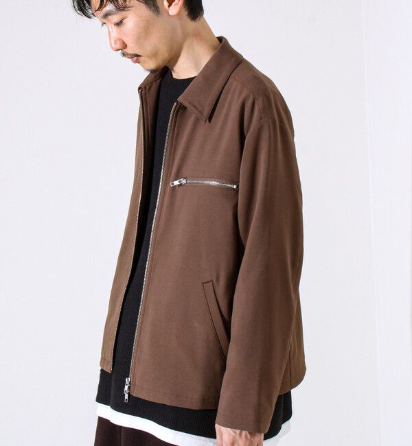 GLOSTER「【セットアップ対応】ウールライクジップジャケット」|ブルゾン・スタジャン|
