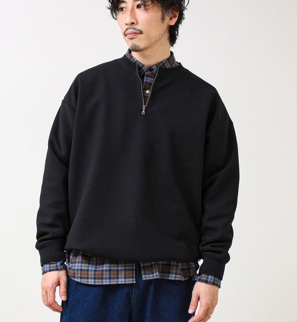 GLOSTER「ワッフルフリース ハーフジッププルオーバー」|スウェット・ジャージ|