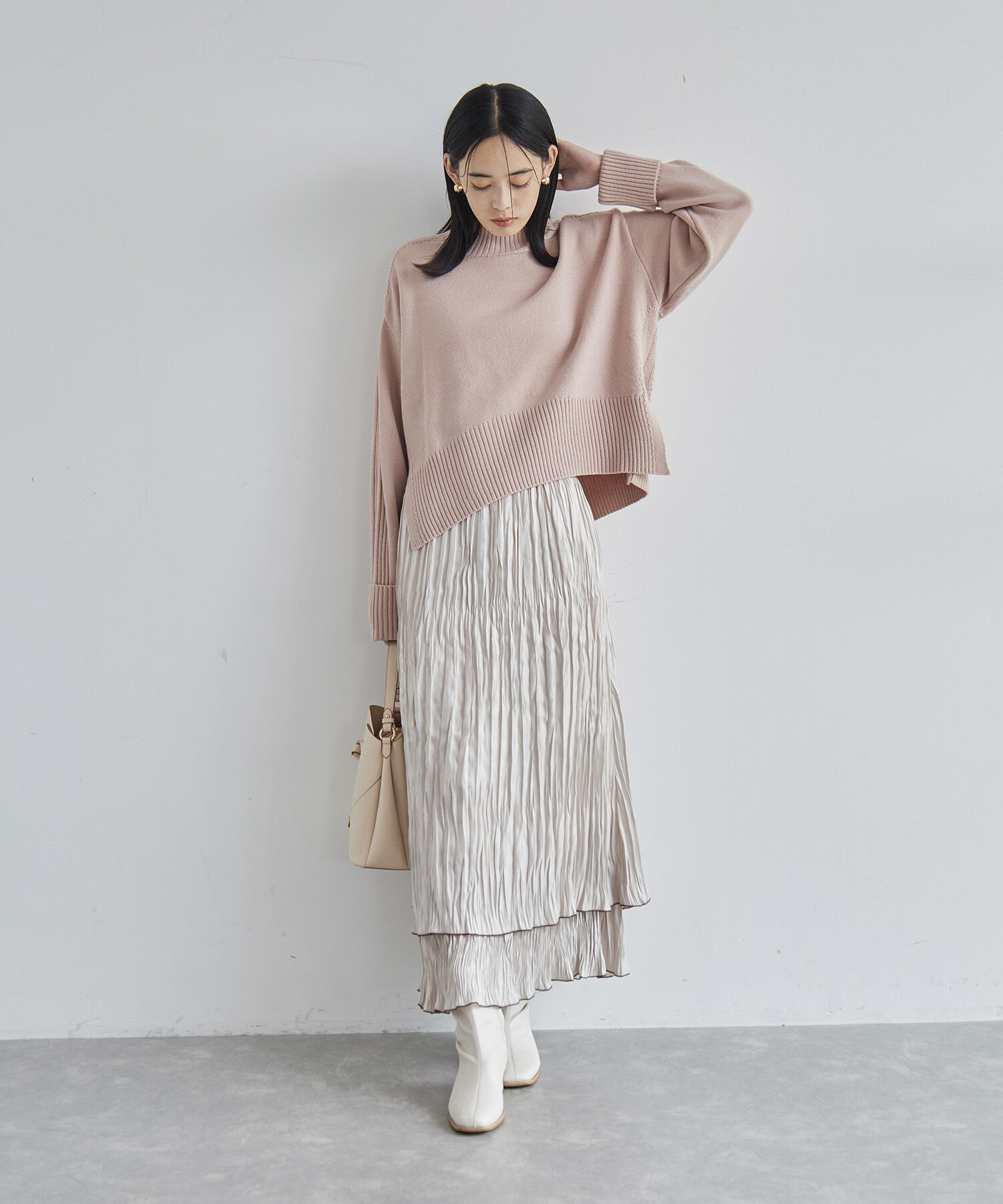 VIS「【アンチピリング/洗える】サイドスリットニットプルオーバー【WEB限定カラー】」|ニット・セーター|