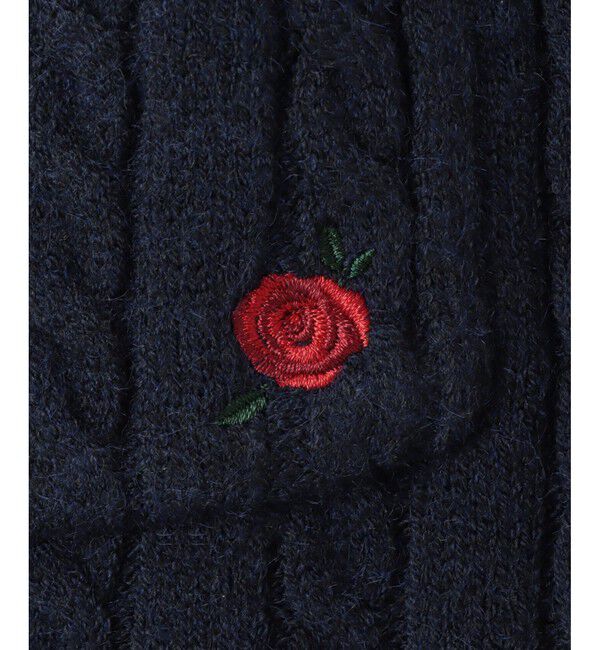 VIS「【DILIGENCE PARLOUR】VIS別注モデルローズ刺繍ポロケーブルニットスカート【セットアップ対応】」|スカート|