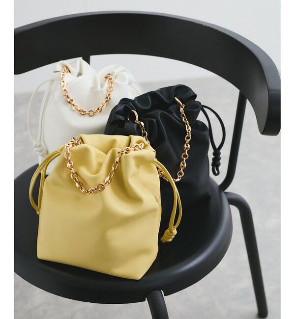 VIS「チェーンハンドル2WAY巾着バッグ」|ハンドバッグ|