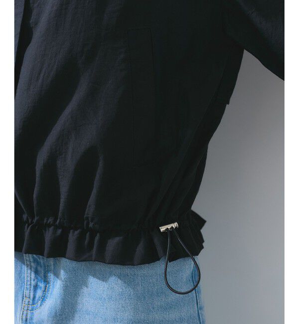 VIS「【追加】【WEB限定】シアーバックフリルフードブルゾン【洗える】」|ブルゾン・スタジャン|