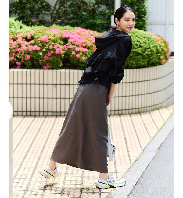 VIS「【追加】【WEB限定】シアーバックフリルフードブルゾン【洗える】」|ブルゾン・スタジャン|