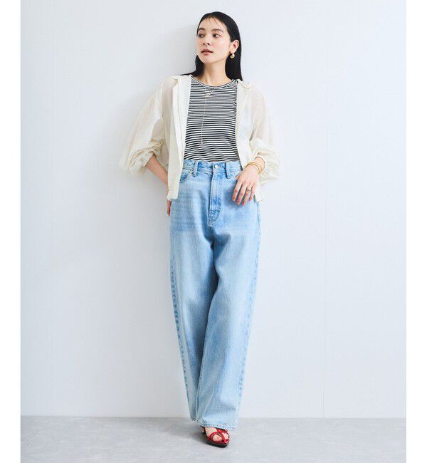 VIS「【追加】【WEB限定】シアーバックフリルフードブルゾン【洗える】」|ブルゾン・スタジャン|