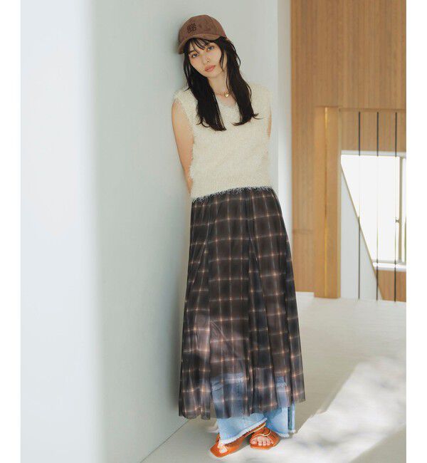 VIS「【WEB限定サイズ:MT/着丈が選べる】【洗える】フェザーヤーンニットベスト」|ニット・セーター|