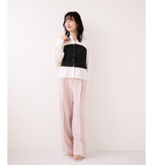 VIS「美easy前開きビスチェドッキングシャツ/イージーケア・接触冷感・セットアップ対応」|シャツ・ブラウス|