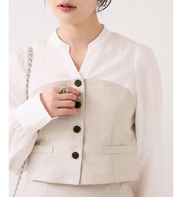 VIS「美easy前開きビスチェドッキングシャツ/イージーケア・接触冷感・セットアップ対応」|シャツ・ブラウス|キナリ(16)