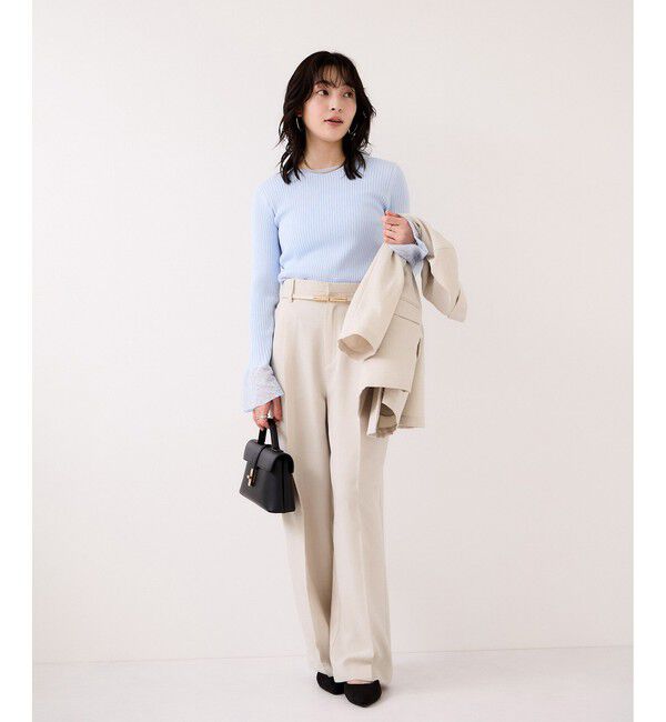 VIS「美easyリネンライクワイドパンツ/イージーケア・接触冷感・セットアップ対応」|チノ|