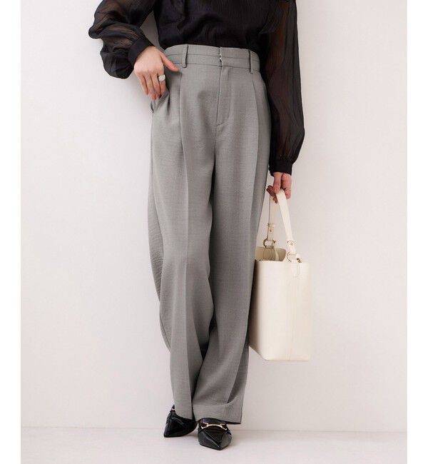 VIS「美easyリネンライクワイドパンツ/イージーケア・接触冷感・セットアップ対応」|チノ|