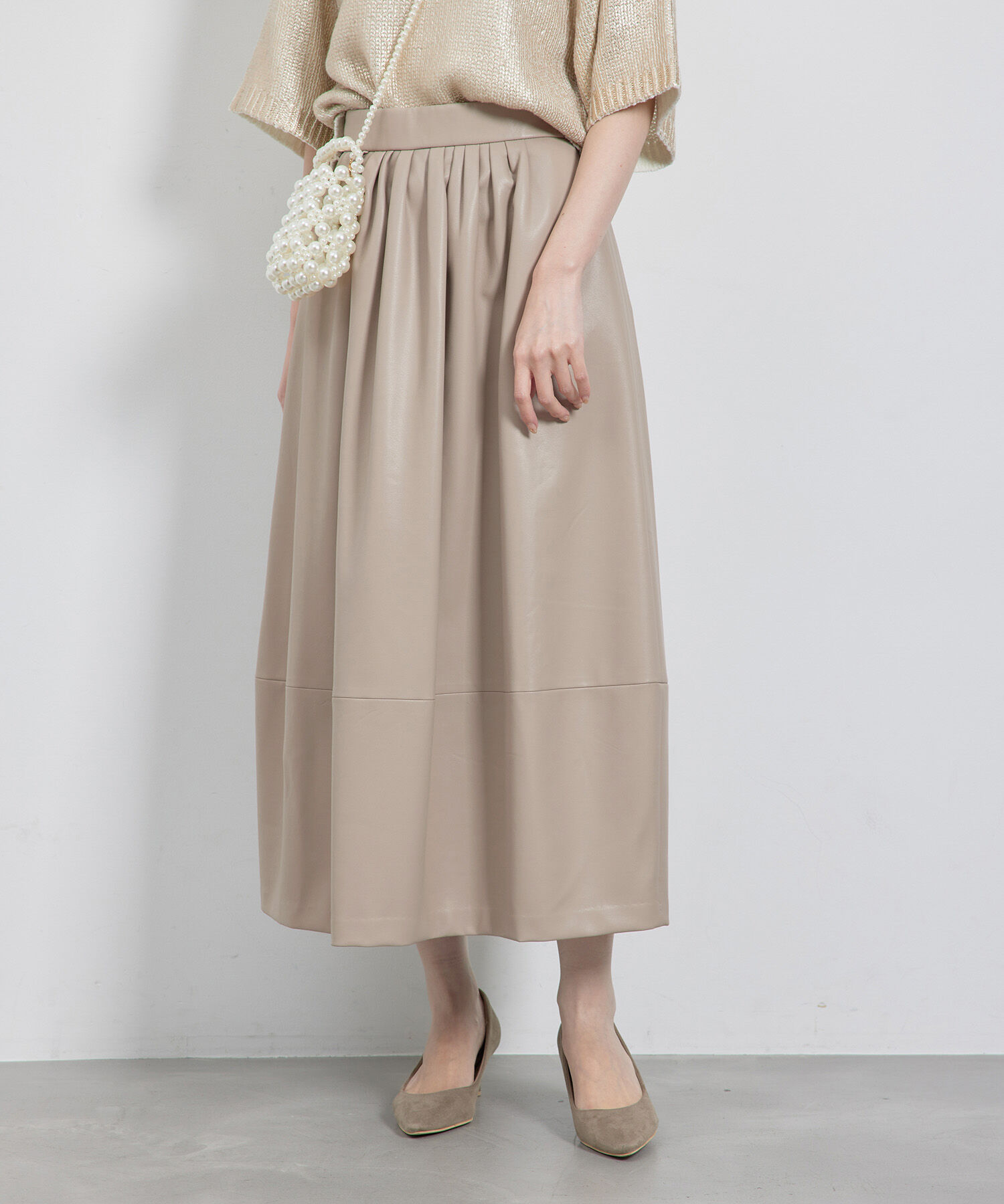 Rope&rsquo;Picnic「【emur/エミュール】シンセティックレザーコクーンスカート」|スカート|