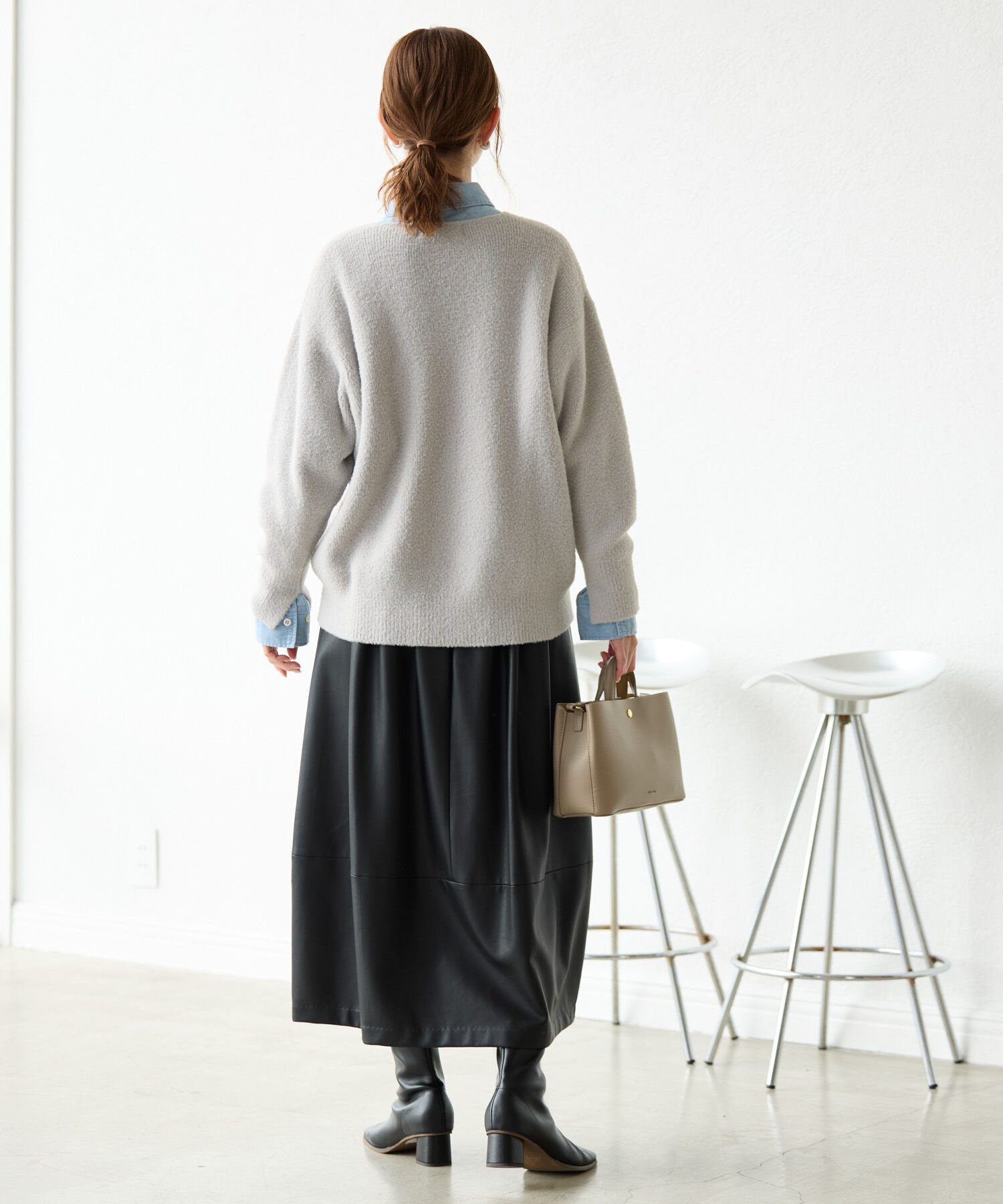 Rope&rsquo;Picnic「【emur/エミュール】シンセティックレザーコクーンスカート」|スカート|