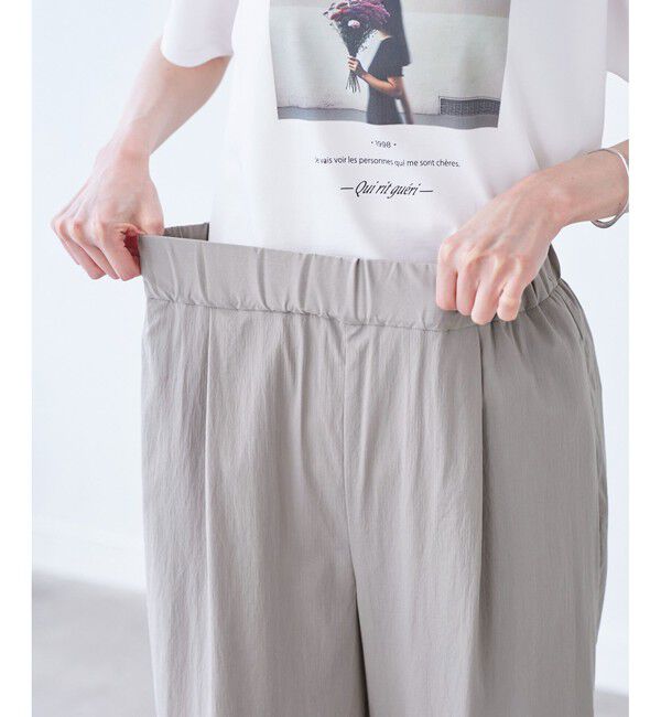 Rope&rsquo;Picnic「【UVカット】レーヨンナイロンイージーワイドパンツ」|チノ|