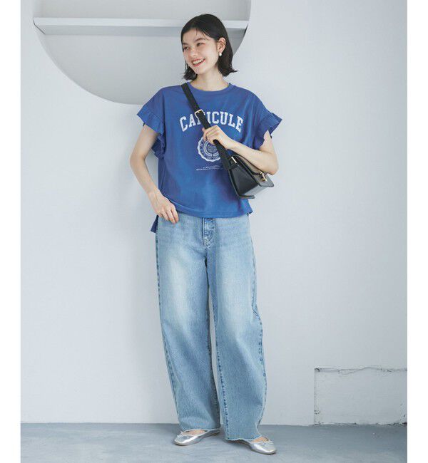 Rope&rsquo;Picnic「袖フリルカレッジロゴTシャツ」|Tシャツ・カットソー|