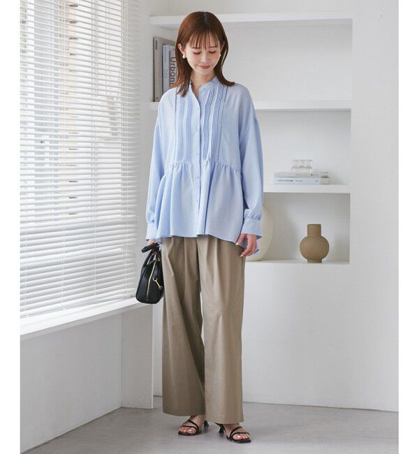 Rope&rsquo;Picnic「レーヨンナイロンイージーワイドパンツ」|チノ|