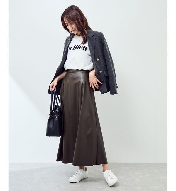 Rope&rsquo;Picnic「シンセティックレザーフレアロングスカート」|スカート|