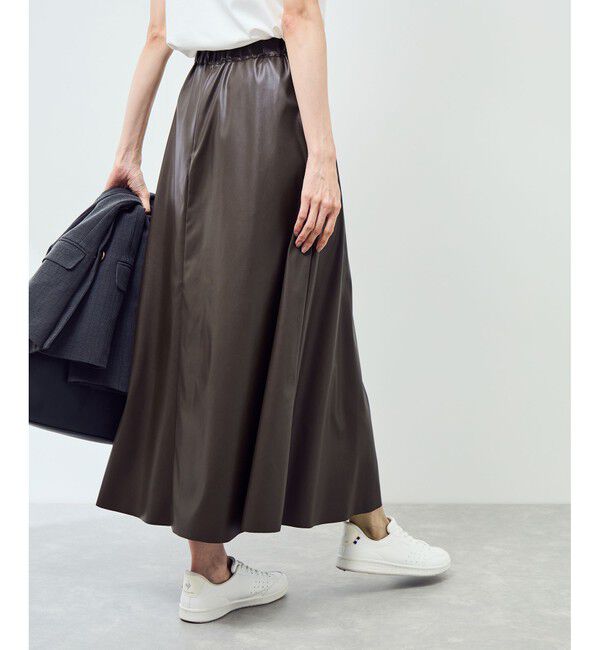 Rope&rsquo;Picnic「シンセティックレザーフレアロングスカート」|スカート|