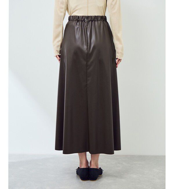 Rope&rsquo;Picnic「シンセティックレザーフレアロングスカート」|スカート|