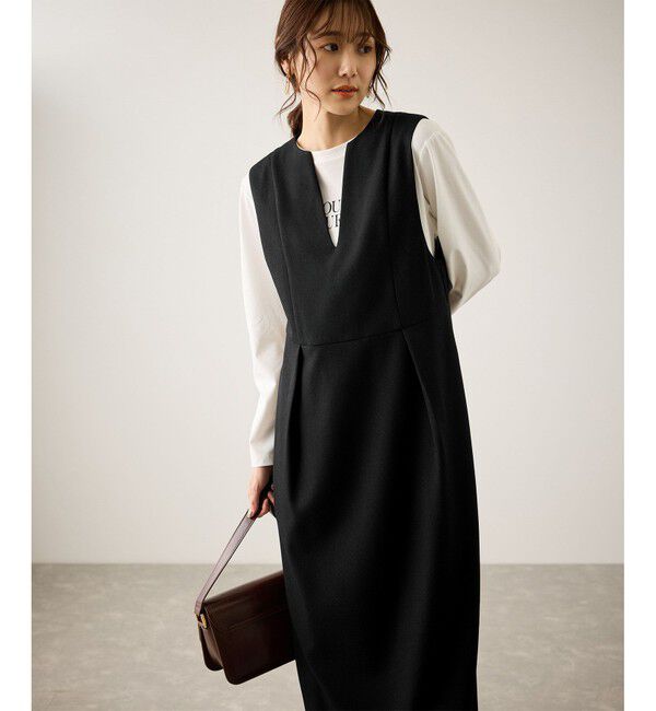 Rope&rsquo;Picnic「キーネックジャンパースカート」|ワンピース|