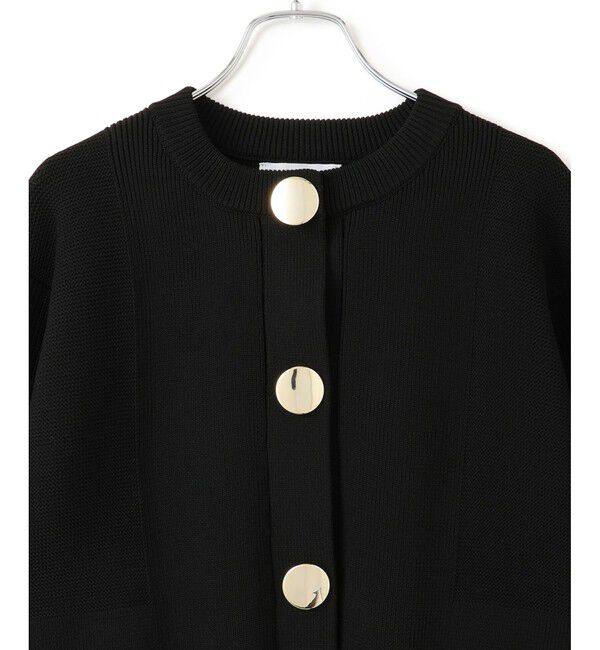 ADAM ET ROPE'「【WEB限定】・【サステナブル】セレクトネックウェーブボタンカーディガン」|カーディガン|