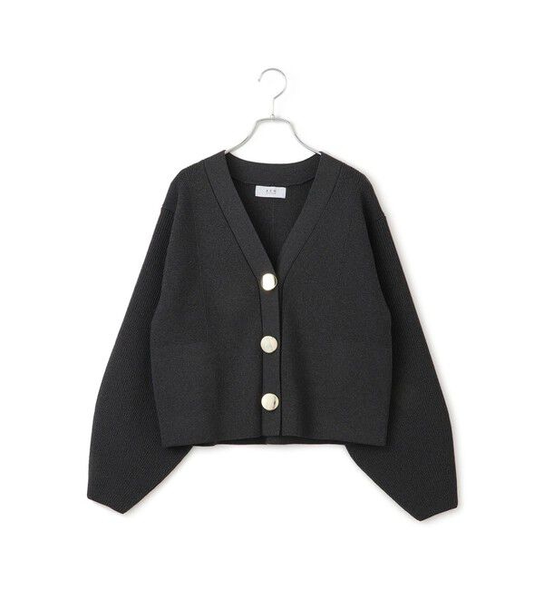 ADAM ET ROPE'「【WEB限定】・【サステナブル】セレクトネックウェーブボタンカーディガン」|カーディガン|