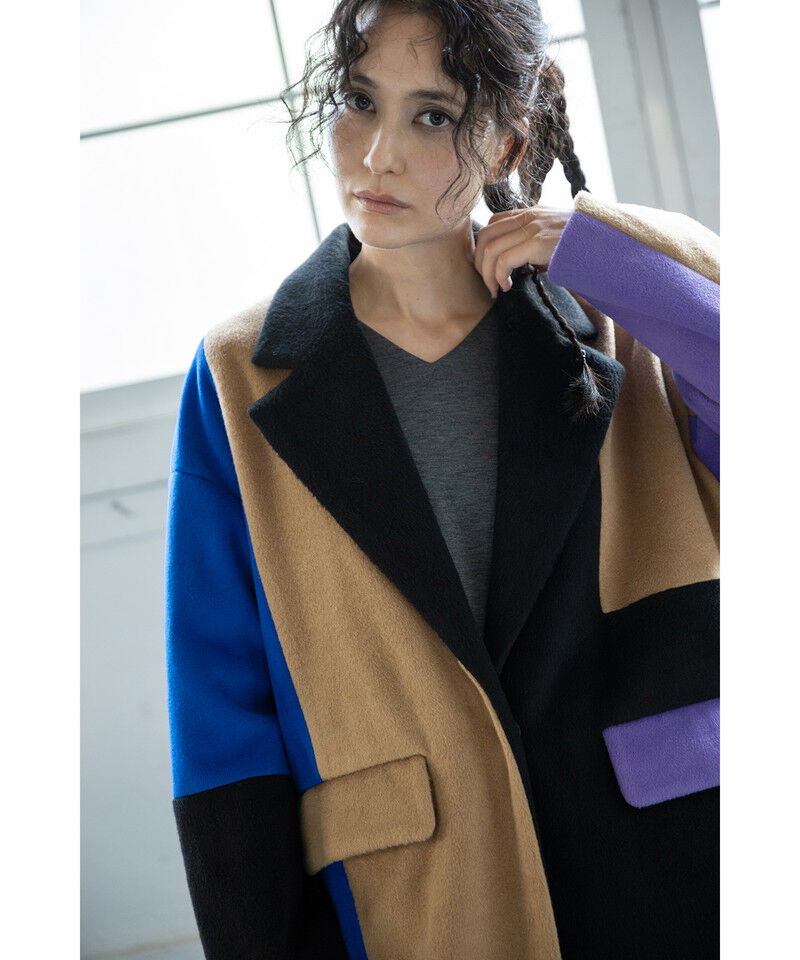  「カラーブロックチェスターコート」|チェスターコート|