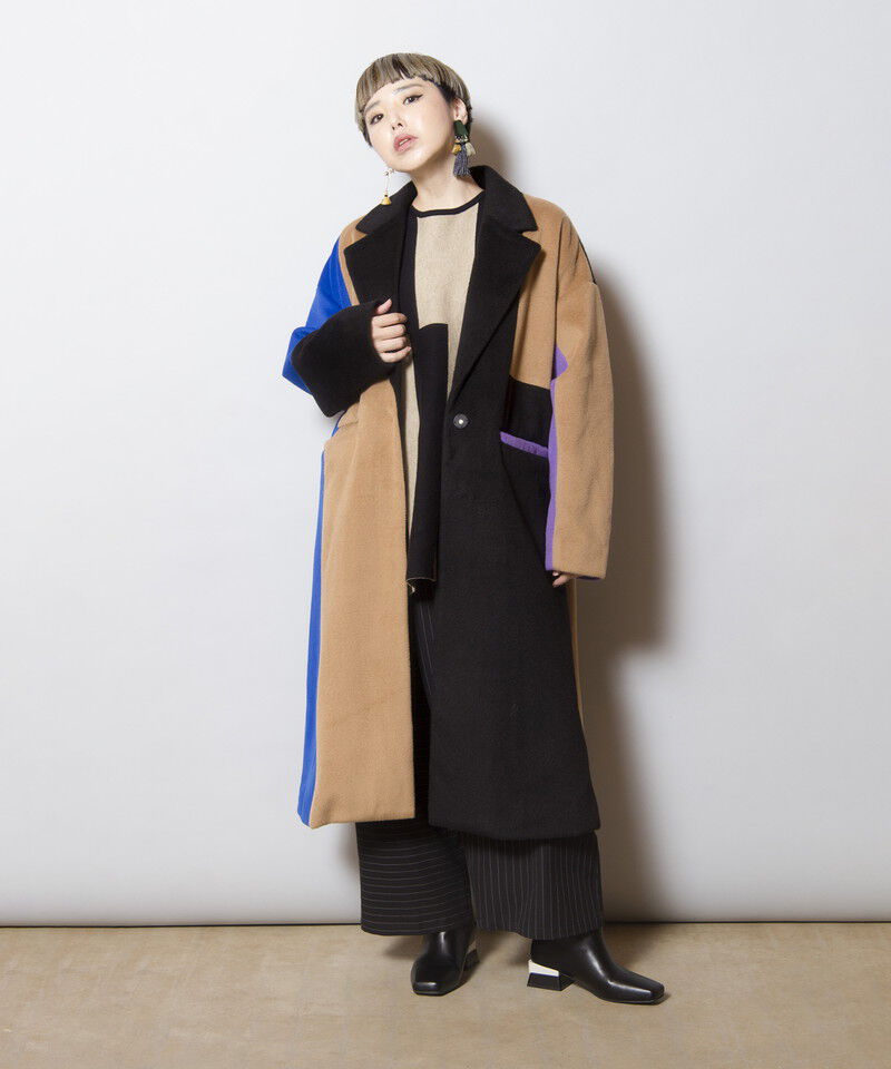  「カラーブロックチェスターコート」|チェスターコート|