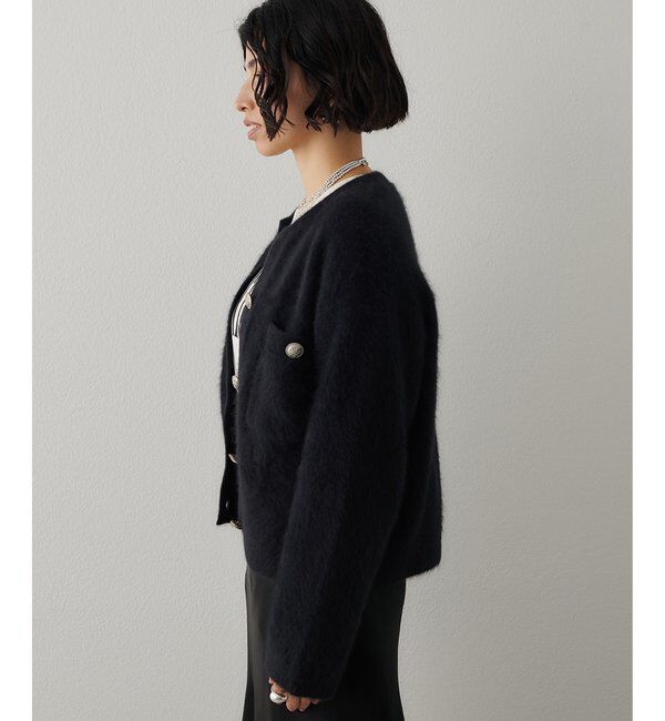  「ファーボタンジャケット」|ニット・セーター|