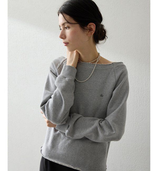  「【一部店舗＆WEB限定カラー】オフショル刺繍プルオーバー」|Tシャツ・カットソー|グレー