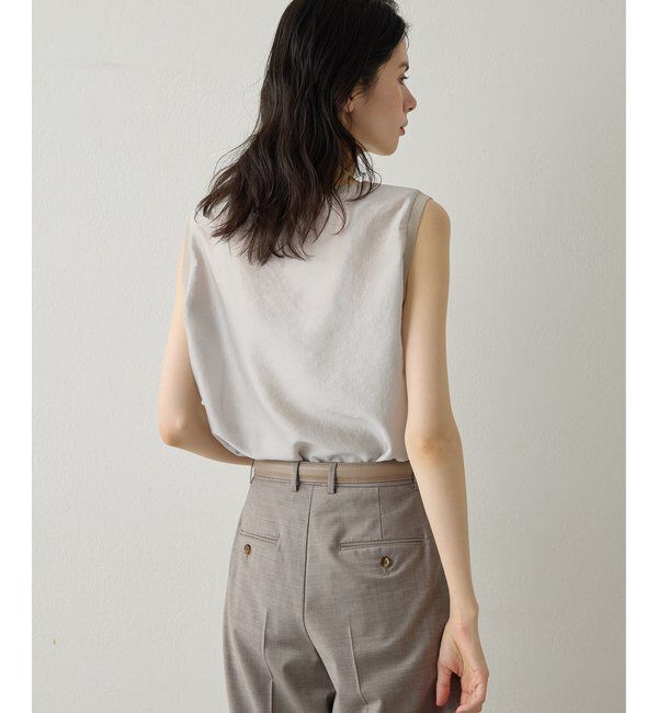 Drawing Numbers「【Drawing Numbers】シャイニーシースルーノースリーブブラウス」|シャツ・ブラウス|