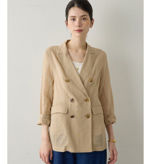 Drawing Numbers「【Drawing Numbers】コットンオーガンジーダブルジャケット」|テーラードジャケット|