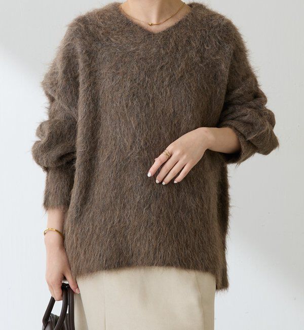  「アルパカ混Vネックニット」|ニット・セーター|