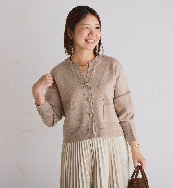  「スキッパースウェットライクカーディガン」|ニット・セーター|