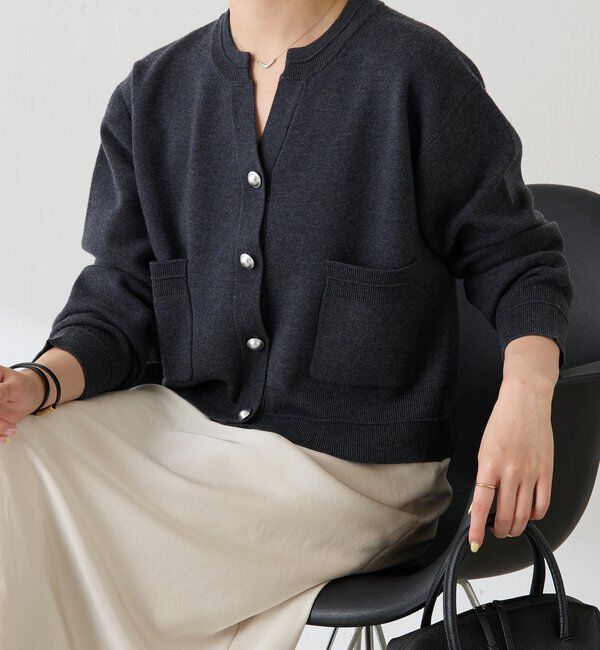  「スキッパースウェットライクカーディガン」|ニット・セーター|