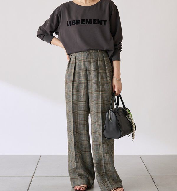  「フロッキーロゴ袖リブロンT/Tブラウス」|Tシャツ・カットソー|