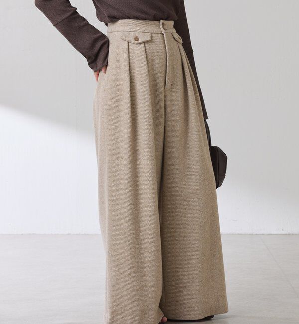  「ツイードタックワイドパンツ」|チノ|