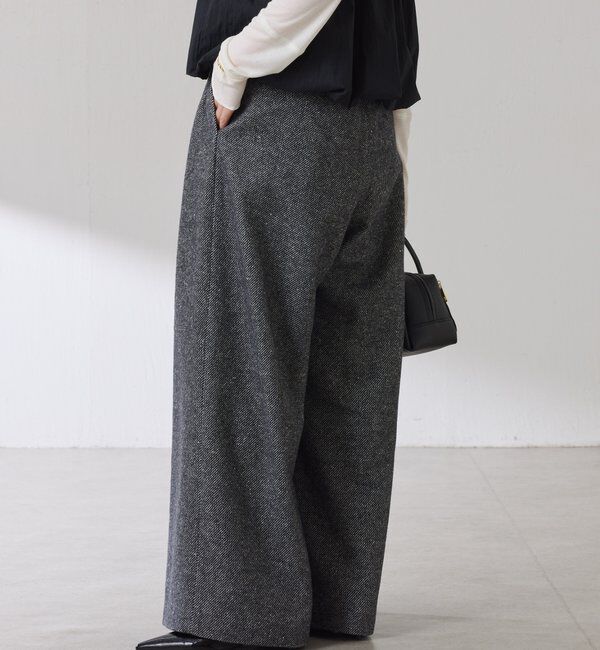  「ツイードタックワイドパンツ」|チノ|