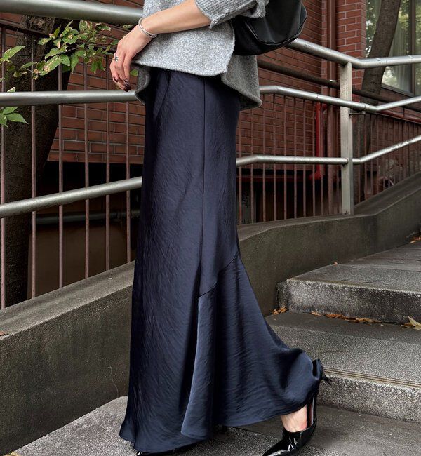  「【IDE監修大きめサイズ/WEB限定リバイバル】サテンマーメイドスカート」|スカート|