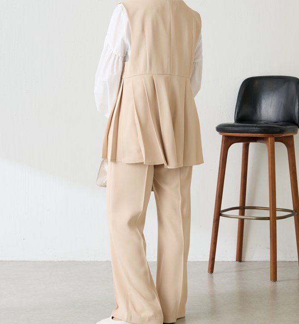  「【お尻周りカバー】ツイルプリーツジレ/セットアップ/セレモニー」|ベスト・ジレ|