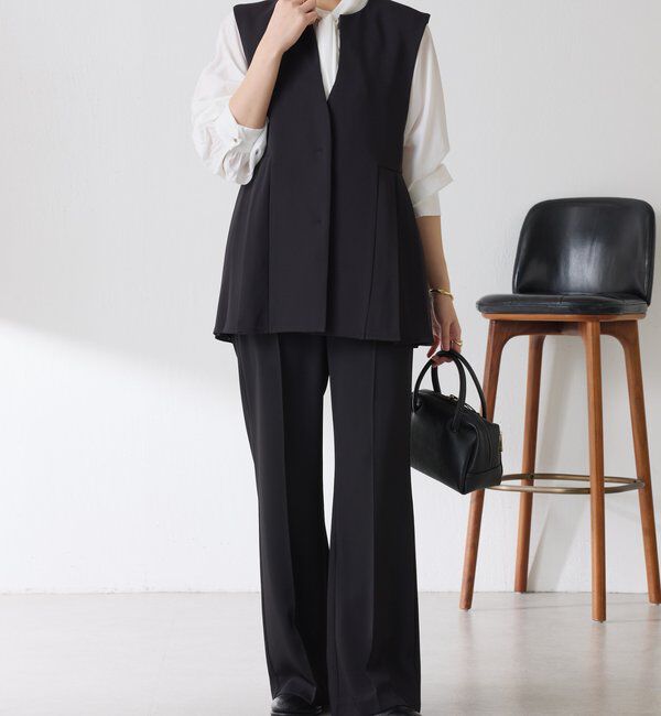  「【お尻周りカバー】ツイルプリーツジレ/セットアップ/セレモニー」|ベスト・ジレ|
